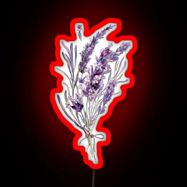 Watercolor Lavender Bouquet RGB Neon Sign