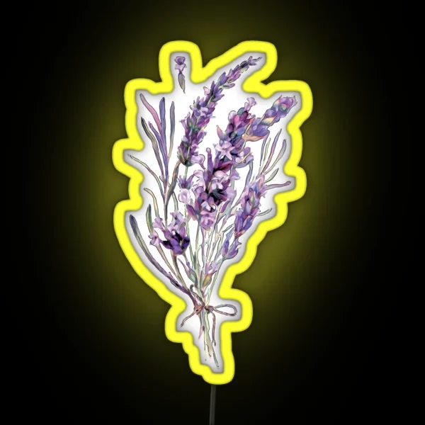 Watercolor Lavender Bouquet RGB Neon Sign