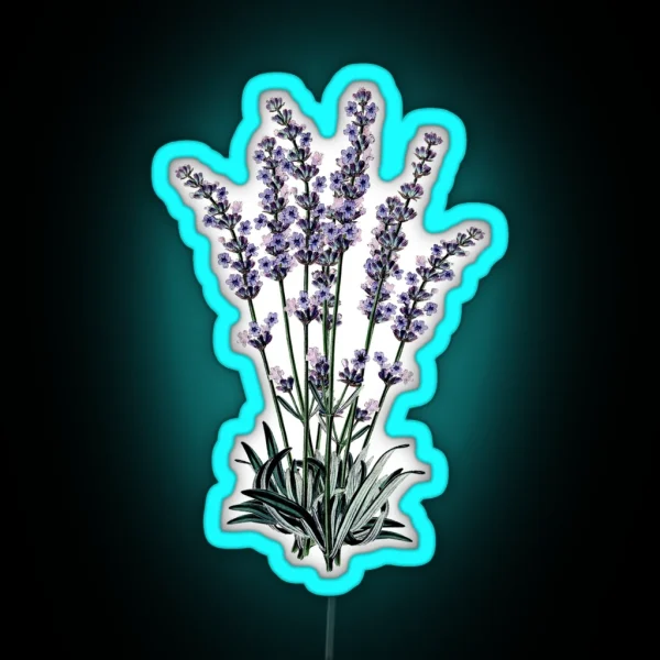 Watercolor Lavender Bouquet RGB Neon Sign