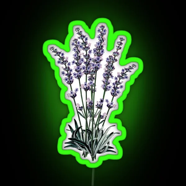 Watercolor Lavender Bouquet RGB Neon Sign