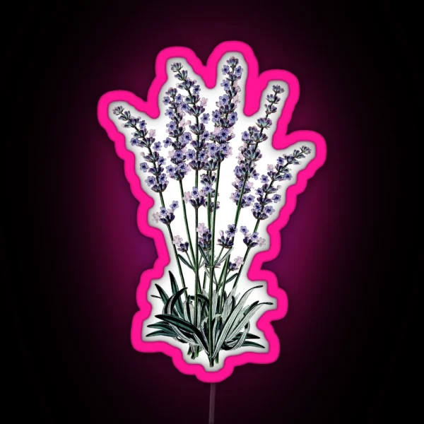 Watercolor Lavender Bouquet RGB Neon Sign