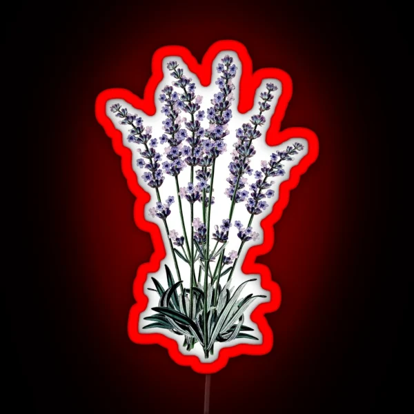 Watercolor Lavender Bouquet RGB Neon Sign
