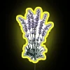 Watercolor lavender bouquet with neon sign in the background