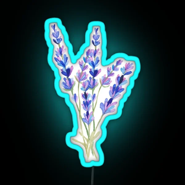 Watercolor Lavenders RGB Neon Sign