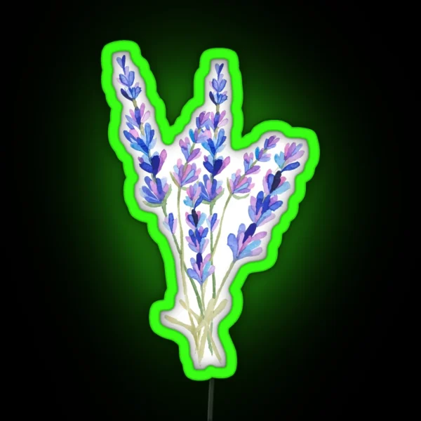 Watercolor Lavenders RGB Neon Sign