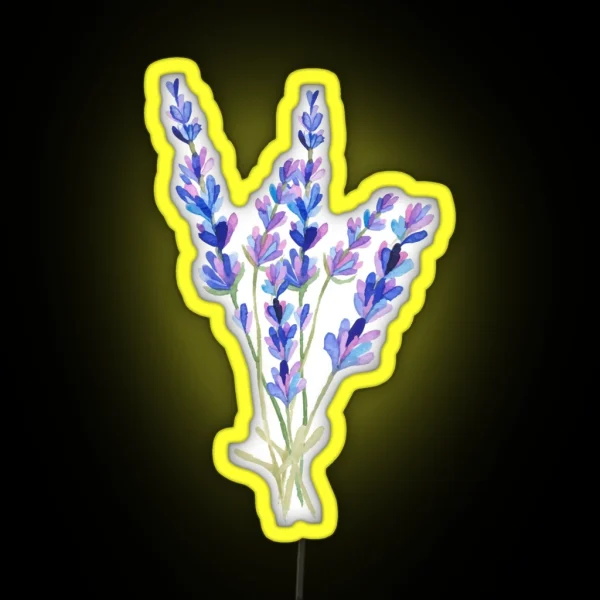 Watercolor Lavenders RGB Neon Sign