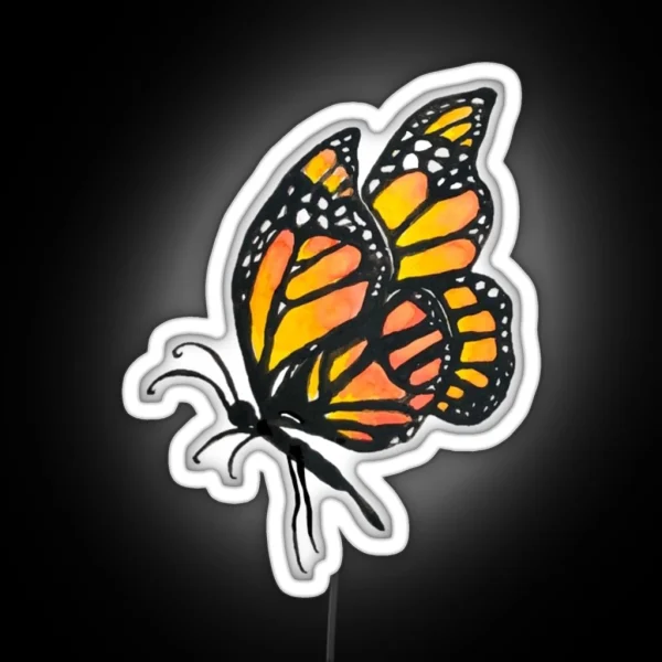 Watercolor Monarch Butterfly RGB Neon Sign