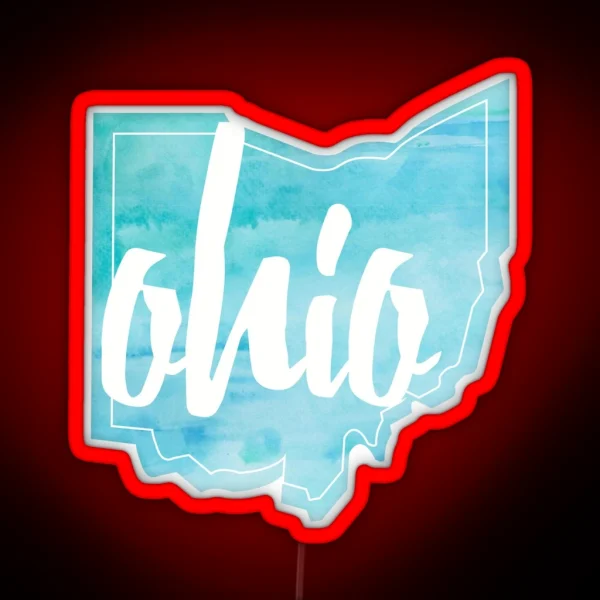 Watercolor Ohio Blues RGB Neon Sign