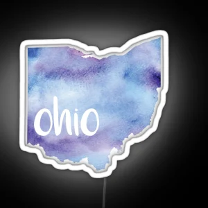 Watercolor Ohio RGB Neon Sign