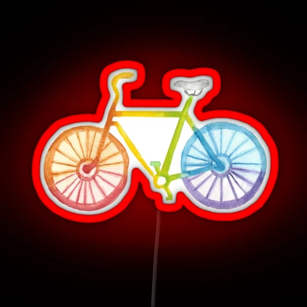 Watercolor Rainbow Bicycle RGB Neon Sign