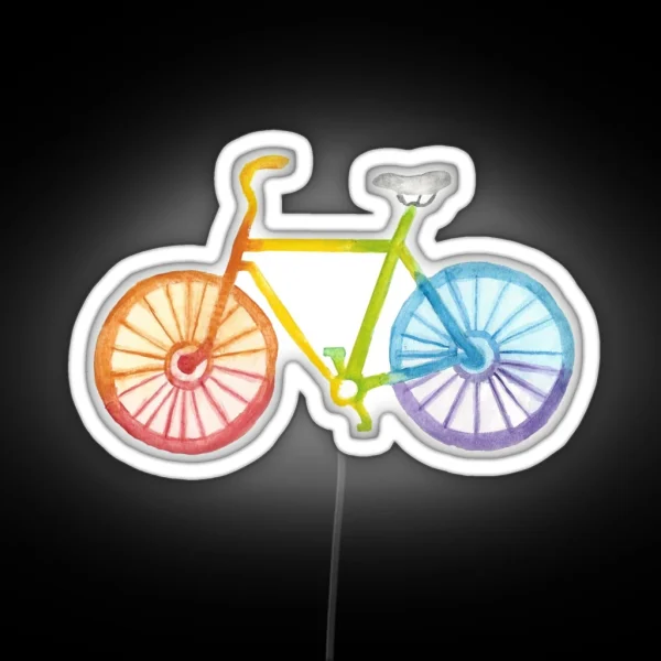 Watercolor Rainbow Bicycle RGB Neon Sign