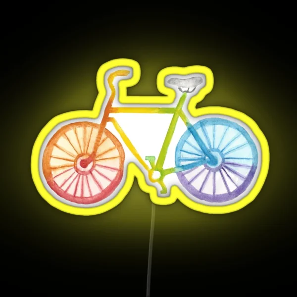 Watercolor Rainbow Bicycle RGB Neon Sign
