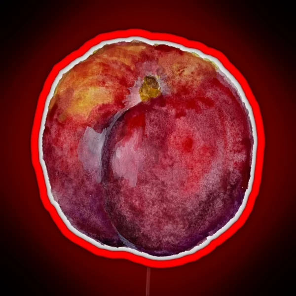 Watercolor Red Plum RGB Neon Sign