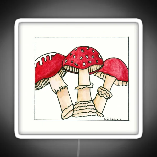 Watercolor Toadstools RGB Neon Sign
