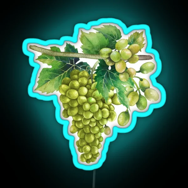 Watercolor White Grapes RGB Neon Sign