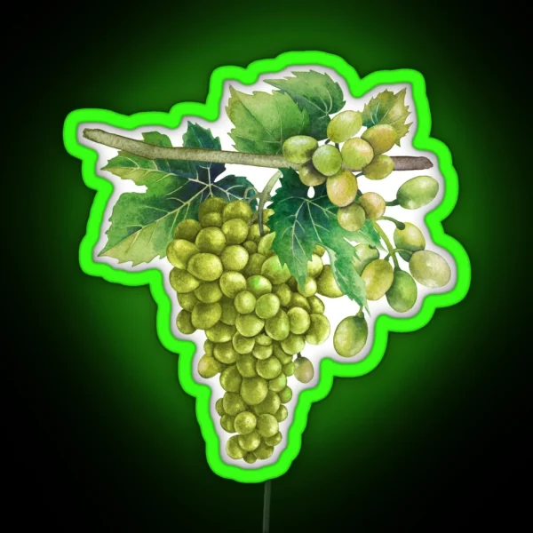 Watercolor White Grapes RGB Neon Sign