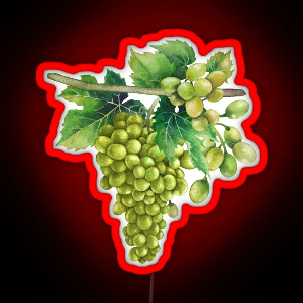 Watercolor White Grapes RGB Neon Sign
