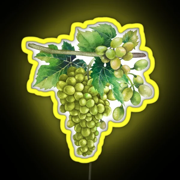 Watercolor White Grapes RGB Neon Sign