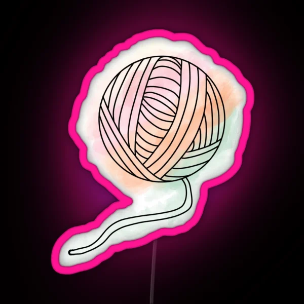 Watercolor Yarn Ball RGB Neon Sign