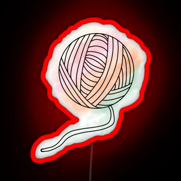 Watercolor Yarn Ball RGB Neon Sign