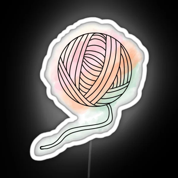Watercolor Yarn Ball RGB Neon Sign