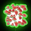 Neon sign featuring a green watermelon logo.