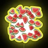Watermelon neon sign in bright yellow color.