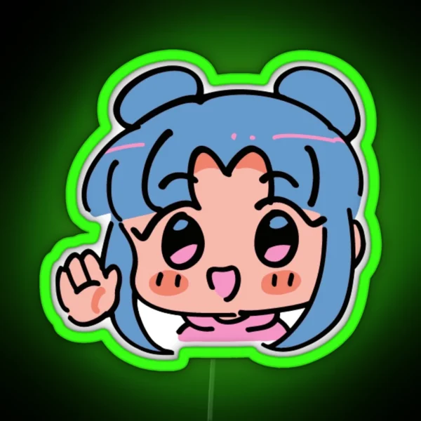 Waving Girl RGB Neon Sign