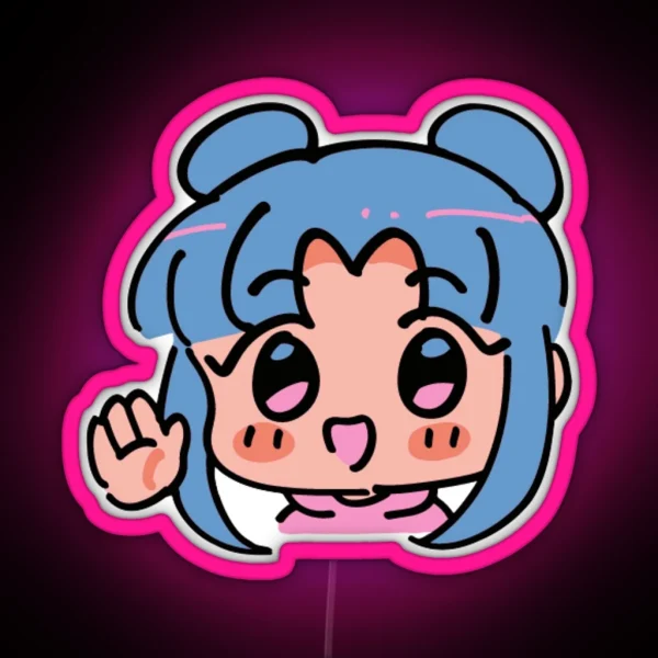 Waving Girl RGB Neon Sign