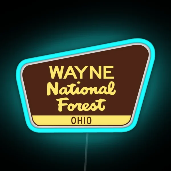 Wayne National Forest Ohio Laptop Luggage RGB Neon Sign