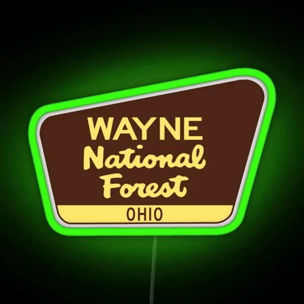 Wayne National Forest Ohio Laptop Luggage RGB Neon Sign