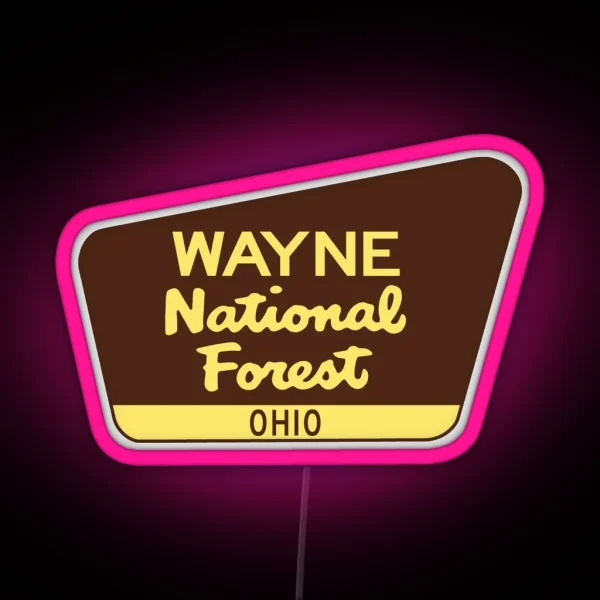 Wayne National Forest Ohio Laptop Luggage RGB Neon Sign