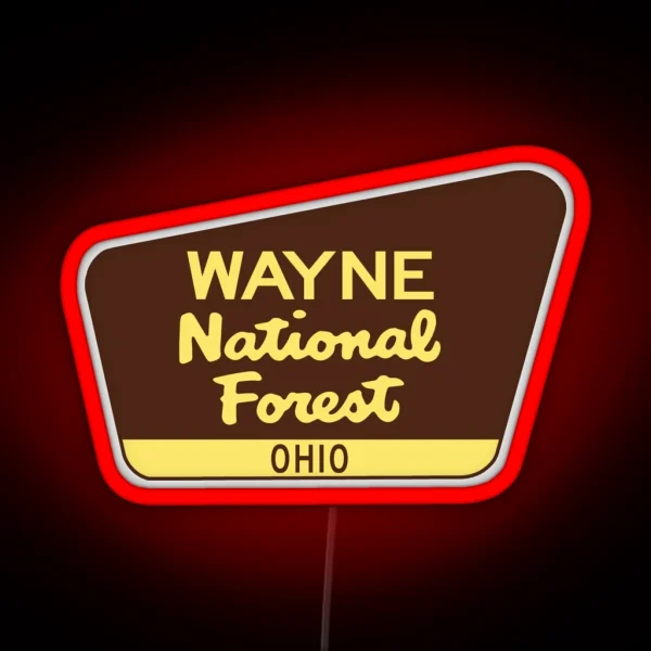 Wayne National Forest Ohio Laptop Luggage RGB Neon Sign