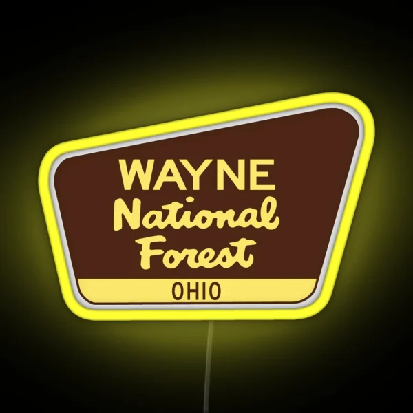 Wayne National Forest Ohio Laptop Luggage RGB Neon Sign