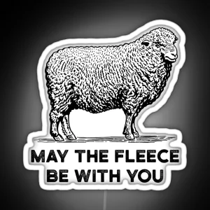 Weaver Gift Sheep Wool Fiber Artist May The Fleece Be With You RGB Neon Sign