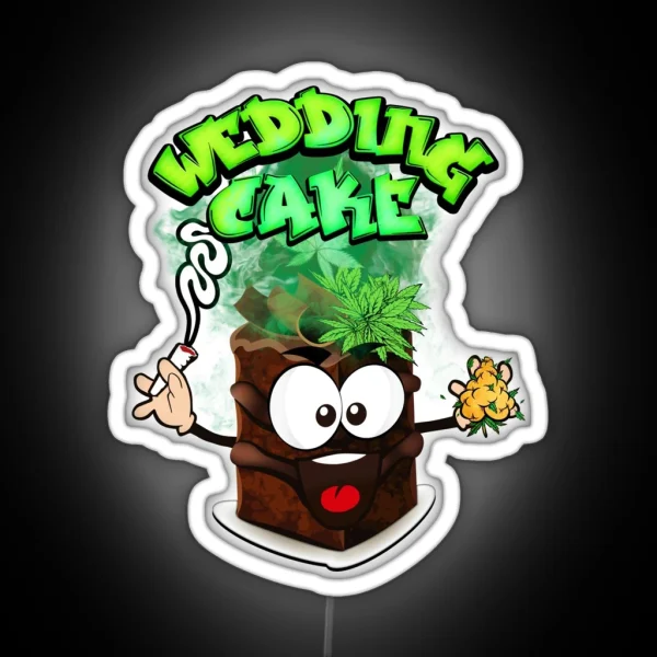 Wedding Cake Marijuana Weed Strain Design Package RGB Neon Sign