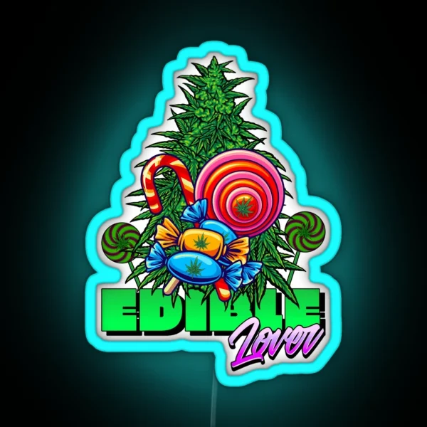 Weed Edible Lover Stoner RGB Neon Sign