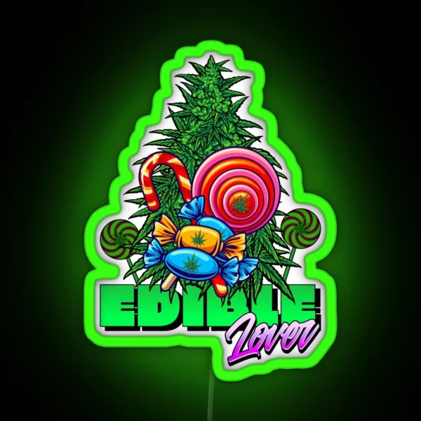 Weed Edible Lover Stoner RGB Neon Sign