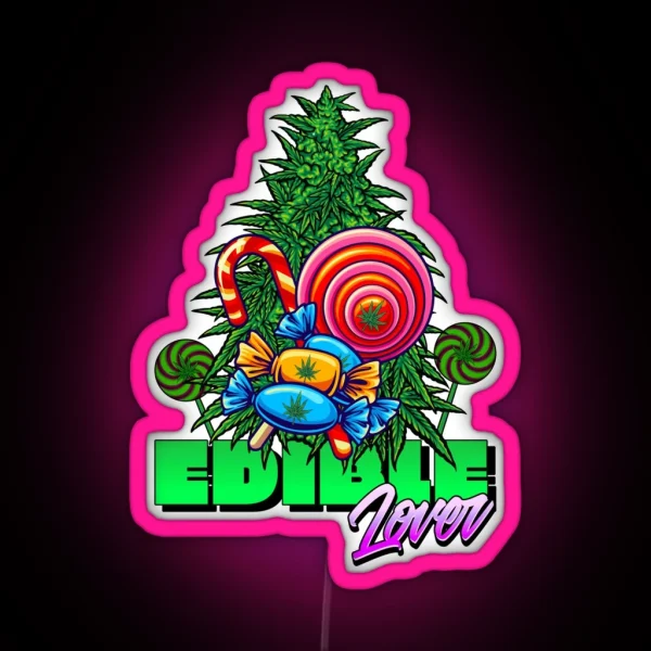 Weed Edible Lover Stoner RGB Neon Sign