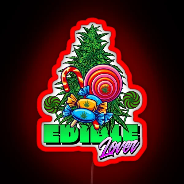 Weed Edible Lover Stoner RGB Neon Sign