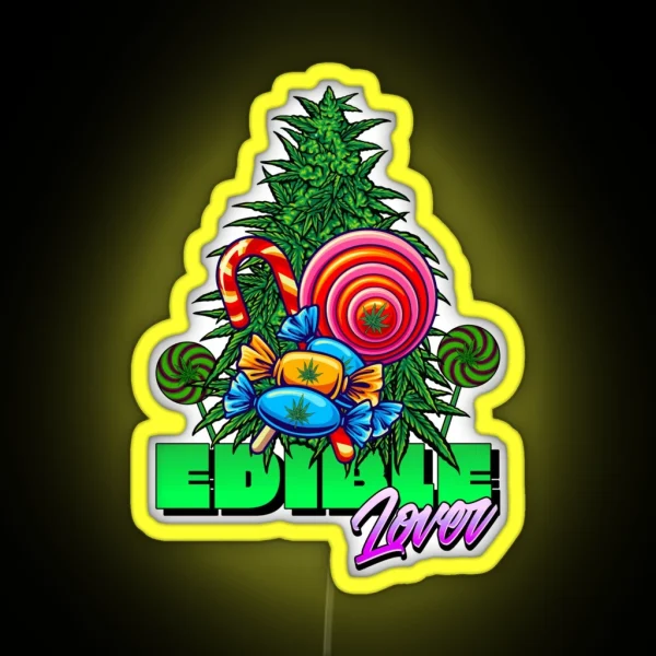 Weed Edible Lover Stoner RGB Neon Sign