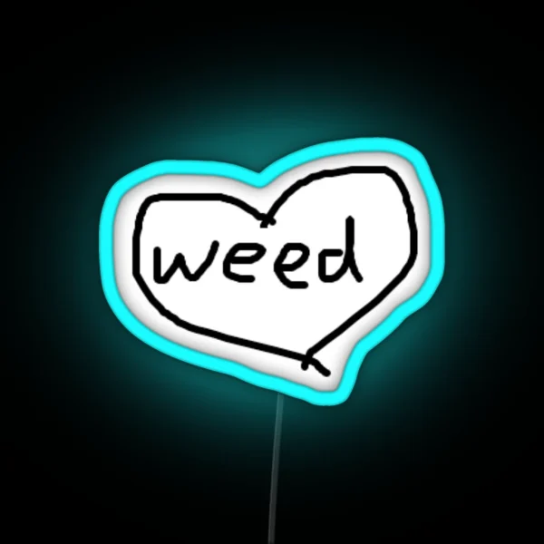 Weed Heart RGB Neon Sign