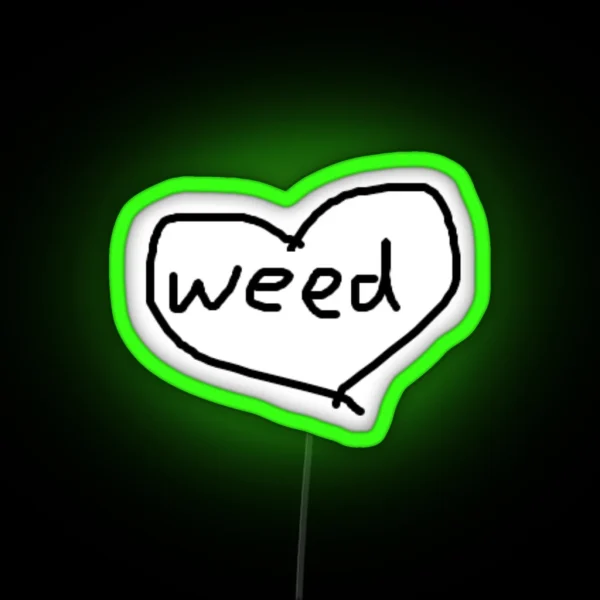 Weed Heart RGB Neon Sign