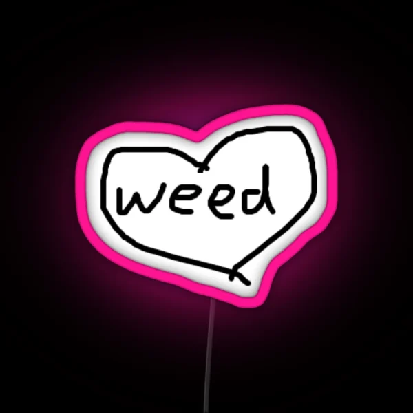 Weed Heart RGB Neon Sign