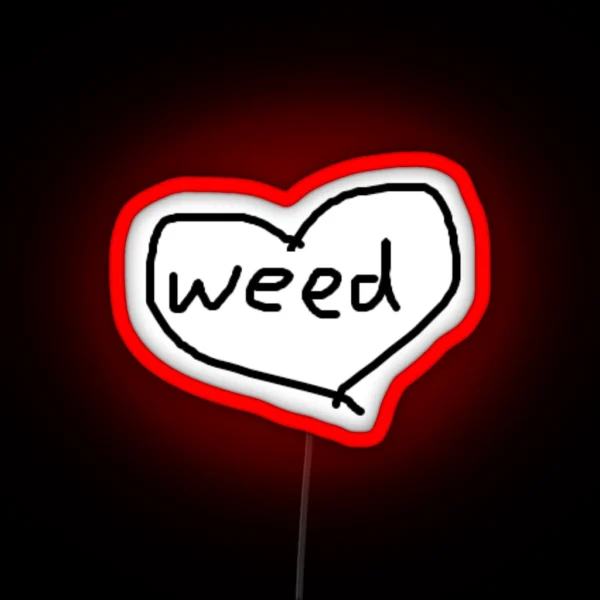 Weed Heart RGB Neon Sign