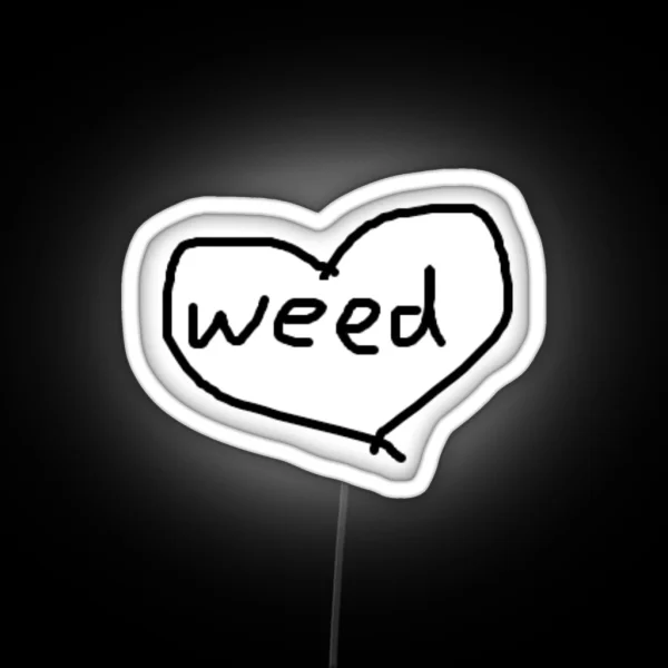 Weed Heart RGB Neon Sign