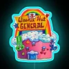 Colorful neon sign reading 'Weenie Hut General' in bold, blue letters.