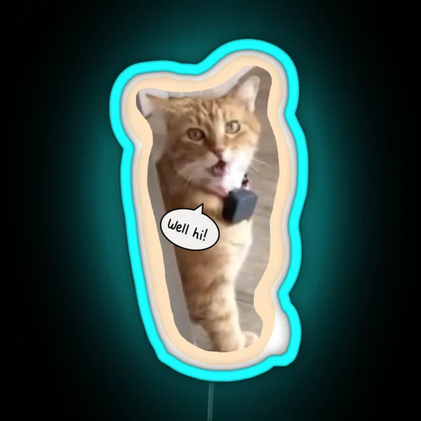Well Hi Southern Cat From Tiktok RGB Neon Sign