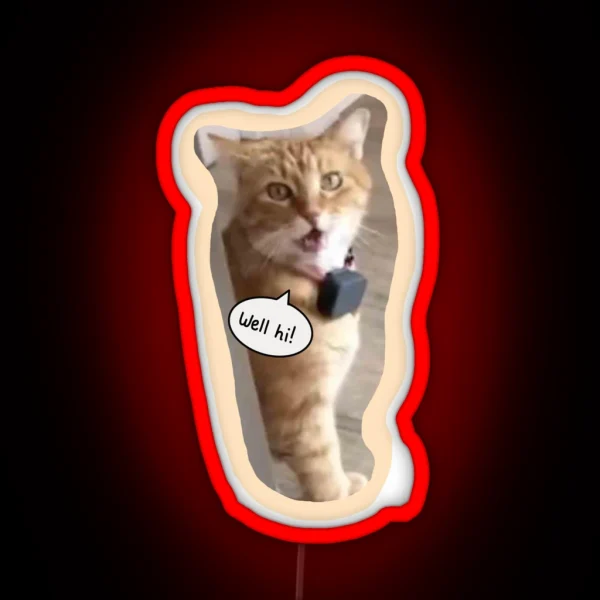 Well Hi Southern Cat From Tiktok RGB Neon Sign