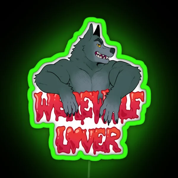 Werewolf Lover RGB Neon Sign